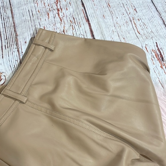 L*SPACE Quincey Faux Leather High Rise Pant Color Latte - Picture 9 of 9